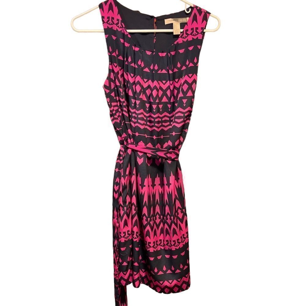 MForever 21 Contemporary Womens Dress Geometric Pink Navy Blue Size Small